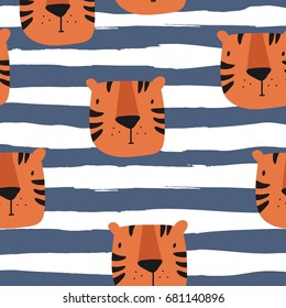 Vector print with Tiger for baby