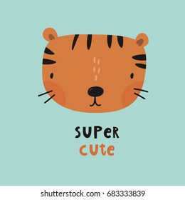Vector print with Tiger for baby