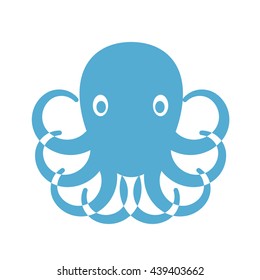 Vector print for t-shirt. Octopus on a white background
