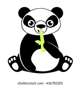 Vector print for t-shirt. Panda on a white background