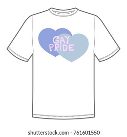Vector print for t-shirt with Pride lgbt heart.