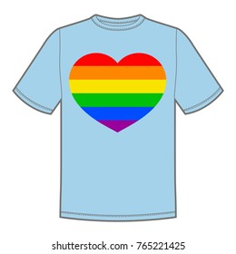 Vector print for t-shirt with Pride lgbt heart