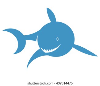 Vector print for t-shirt. Shark on a white background
