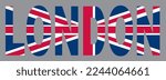 Vector print for t-shirts. The inscription London. The flag of Great Britain. Pattern for textiles.