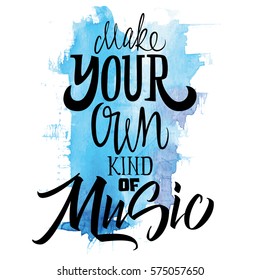 Vector print T-shirts for music. Abstract background with hand lettering.