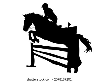 634 Horse jumping fence silhouette Images, Stock Photos & Vectors ...