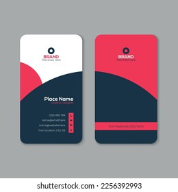 Vector printable and editable horizontal and vertical double sided clean modern corporate business card template design