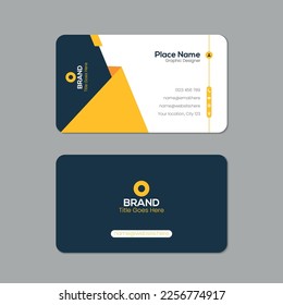 Vector printable and editable horizontal and vertical double sided clean modern corporate business card template design