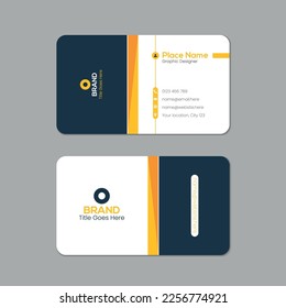 Vector printable and editable horizontal and vertical double sided clean modern corporate business card template design