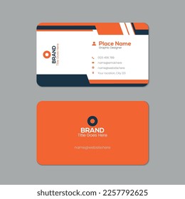 Vector printable editable horizontal and vertical double sided corporate business card template