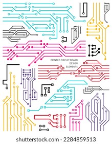 Vector printed circuit board design element set