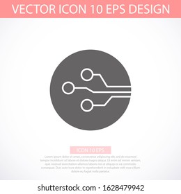 Vector printed circuit board human brain vector icon. Concept illustration vector icon of cpu in the center of computer system. vector icon
