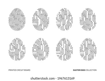 Vector printed circuit board pattern easter eggs