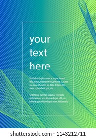 Vector printed cover template with abstract colorful shapes. Trendy neon color lines and hexagons in a modern material design style. Geometric lines on a dark background.
