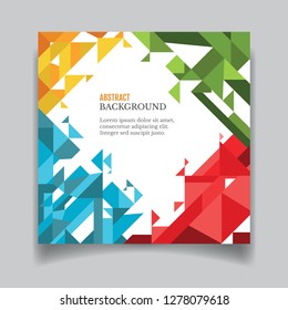 Vector printed cover template with abstract colorful shapes background