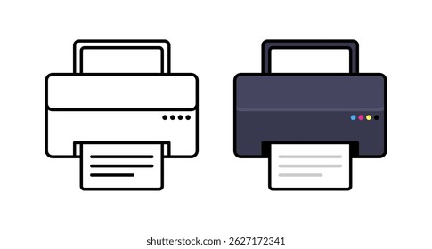 Ilustração de design plano de impressora de vetor