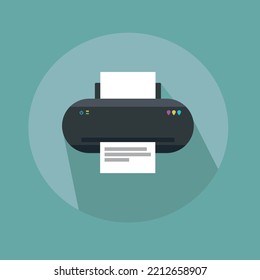 Vector printer or leser design Home printer icon. Flat illustration of home printer vector icon for web design, Printer Colored Vector Illustration