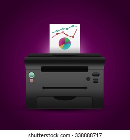 Vector printer with paper and color diagrams. 