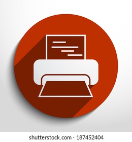 Vector printer web flat icon in circle