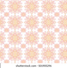Vector printing on fabric, clothes. hand painted ethnic floral mandala pattern, leaves, circles, swirls. Seamless abstract flowers. decorative elements for design. EPS 10