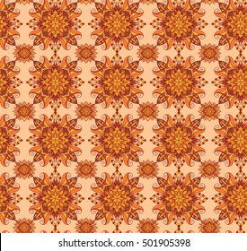 Vector printing on fabric, clothes. hand painted ethnic floral mandala pattern, leaves, circles, swirls. Seamless abstract flowers. decorative elements for design. EPS 10