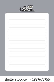 Vektordruckpapier, A4-Größe, Papier für Notebooks, Tagebuch, Planer, Buchstaben, Notizen.