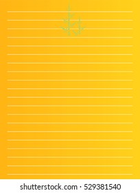Vector printing paper note. Cute paper page for notebook, diary, letters, school notes, workbook. Beautiful colored background, lined sheet 