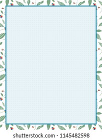 Vector printing paper note with dotted sheet for bullet journal. Optimal A4 size. Paper for notebook, diary, planners, letters, notes. Flourish background with flowers, leaves, punch pastel colors