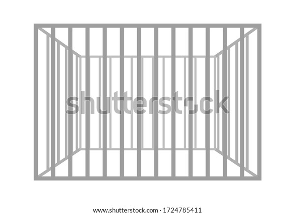 Vector prison bars isolated on white background.\
Metal empty cage.