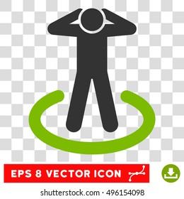 Vector Prison EPS vector icon. Illustration style is flat iconic bicolor eco green and gray symbol on a transparent background.