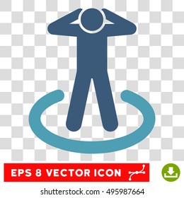 Vector Prison EPS vector pictograph. Illustration style is flat iconic bicolor cyan and blue symbol on a transparent background.