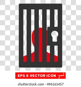 Vector Prison EPS vector pictograph. Illustration style is flat iconic bicolor intensive red and gray symbol on a transparent background.