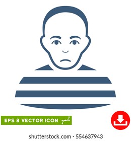 Vector Prisoner EPS vector icon. Illustration style is flat iconic blue symbol on a transparent background.