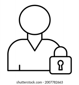 Diseño de iconos de esquema de cuenta privada de vector
