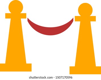 Vector private party stanchions flat icon. Vector pictogram style is a flat symbol private party stanchions icon on a white background.