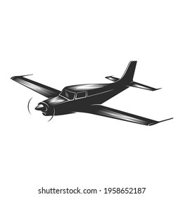  vector of private plane Black And White