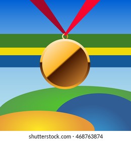 Vector prize medals for winners gold with ribbon eps 10