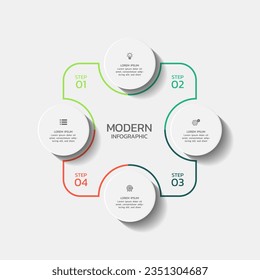 Vector process business infographic template colorful design
