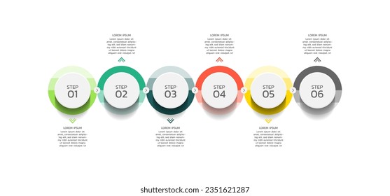 Vector process business infographic template colorful design