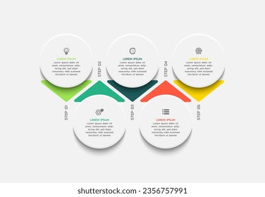 Vector process business infographic template colorful design