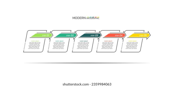 Vector process business infographic template colorful design