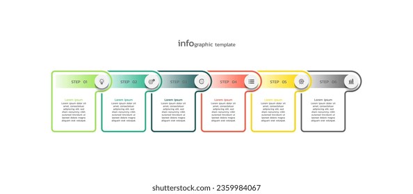 Vector process business infographic template colorful design