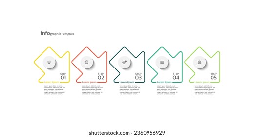 Vector process business infographic template colorful design