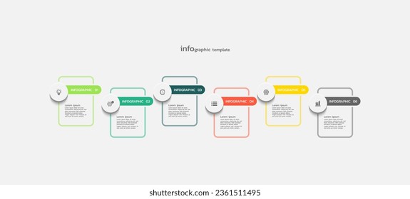 Vector process business infographic template colorful design