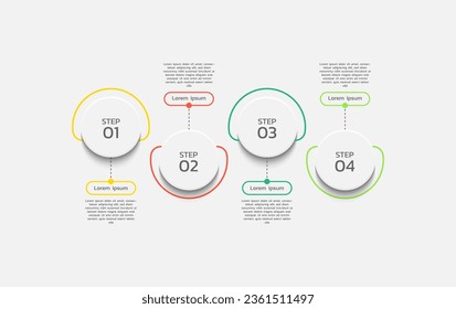 Vector process business infographic template colorful design