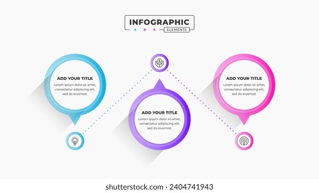 Vector process infographic design template with 3 steps or options