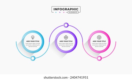 Vector process infographic design template with 3 steps or options