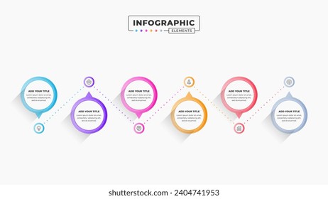 Vector process infographic design template with icons and six options or steps