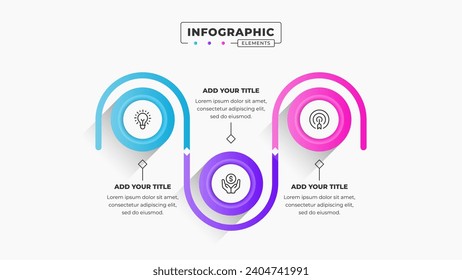 Vector process infographic design template with 3 steps or options