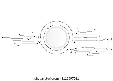 Vector processore line icon for communication technology background